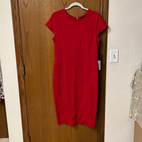 Felicity & Coco by Nordstrom red fitted back zipper dress size extra large - Picture 2 of 14